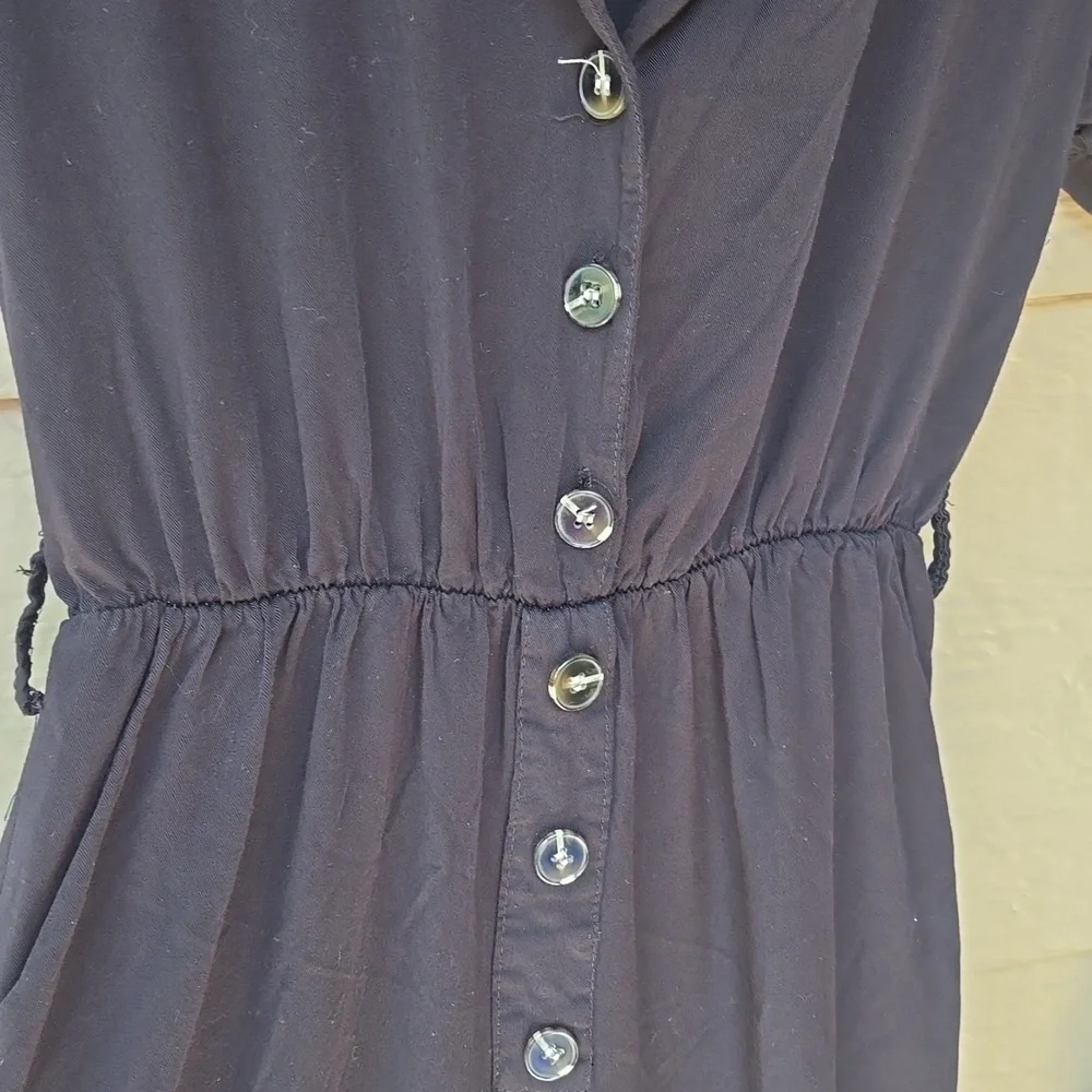 Nasty Gal Collection Wide Leg Short Sleeve V-neck Jumpsuit Button Front 10 - Picture 5 of 8